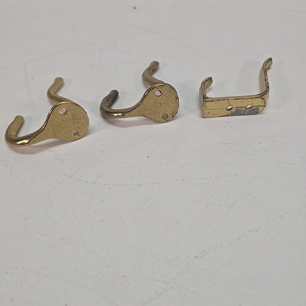 3 BRASS COLORED COAT HOOK